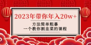 韭菜-联盟· 2023年带你年入20w+方法简单粗暴，一个教你割韭菜的课程-宁率网络知识库