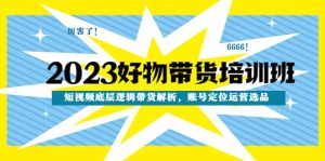2023好物带货培训班：短视频底层逻辑带货解析，账号定位运营选品-宁率网络知识库