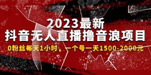 2023最新抖音无人直播撸音浪项目，0粉丝每天1小时，一个号一天1500-2000元-宁率网络知识库