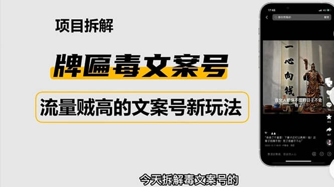 2023抖音快手毒文案新玩法，牌匾文案号，起号快易变现-宁率网络知识库