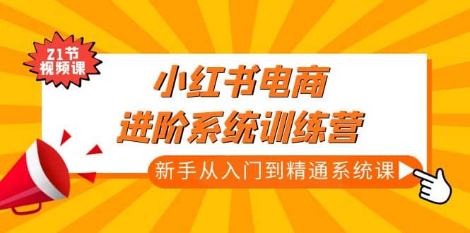 小红书电商进阶系统训练营：新手从入门到精通系统课（21节视频课）-宁率网络知识库