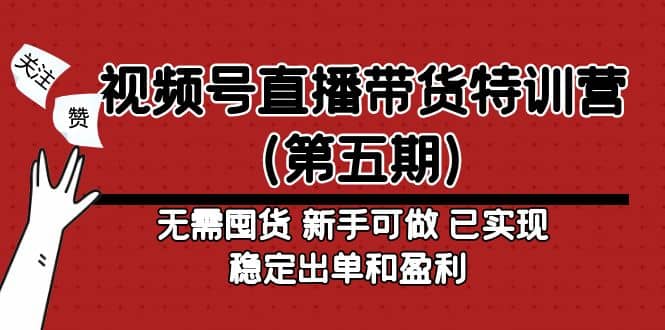 视频号直播带货特训营（第五期）无需囤货 新手可做 已实现稳定出单和盈利-宁率网络知识库
