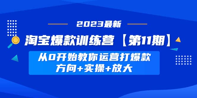 淘宝爆款训练营【第11期】 从0开始教你运营打爆款，方向+实操+放大-宁率网络知识库