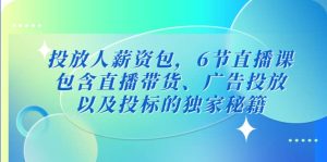 投放人薪资包，6节直播课，包含直播带货、广告投放、以及投标的独家秘籍-宁率网络知识库