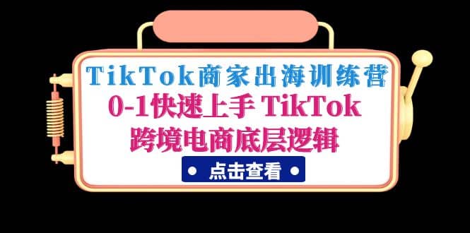 TikTok商家出海训练营：0-1快速上手 TikTok跨境电商底层逻辑(无水印)-宁率网络知识库