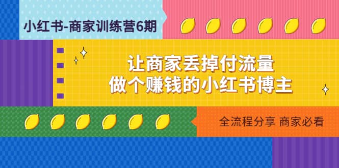 小红书-商家训练营12期：让商家丢掉付流量-宁率网络知识库