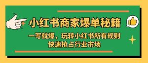 小红书·商家爆单秘籍：一写就爆，玩转小红书所有规则，快速抢占行业市场-宁率网络知识库