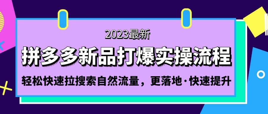 拼多多-新品打爆实操流程：轻松快速拉搜索自然流量，更落地·快速提升-宁率网络知识库