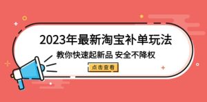 2023年最新淘宝补单玩法,教你快速起·新品,安全·不降权(18课时)-宁率网络知识库