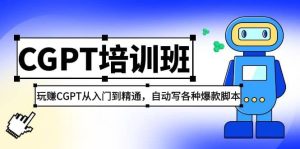 2023最新CGPT培训班:玩赚CGPT从入门到精通,自动写各种爆款脚本-宁率网络知识库