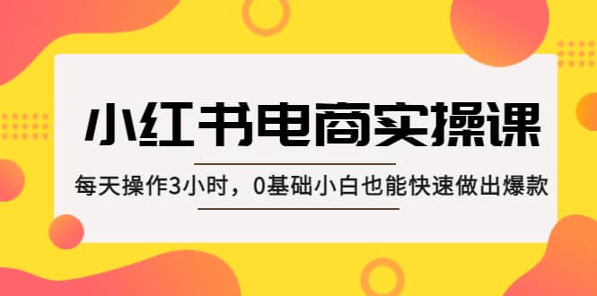 小红书·电商实操课：每天操作3小时，0基础小白也能快速做出爆款-宁率网络知识库