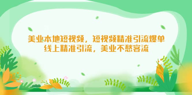 美业本地短视频，短视频精准引流爆单，线上精准引流，美业不愁客流-宁率网络知识库