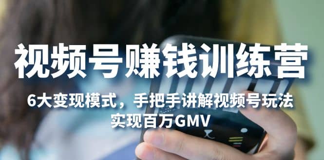 视频号赚钱训练营：6大变现模式，对平台的各项功能详细讲解，实现百万GMV-宁率网络知识库