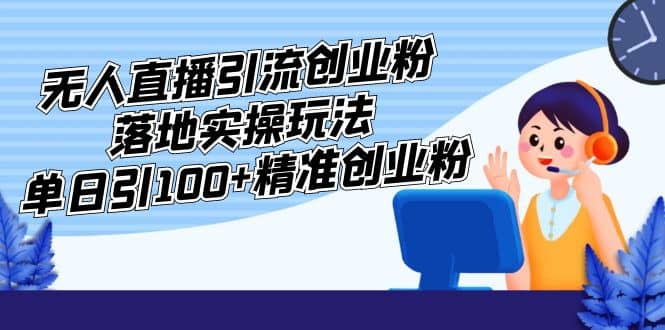 外面收费3980的无人直播引流创业粉落地实操玩法，单日引100+精准创业粉-宁率网络知识库