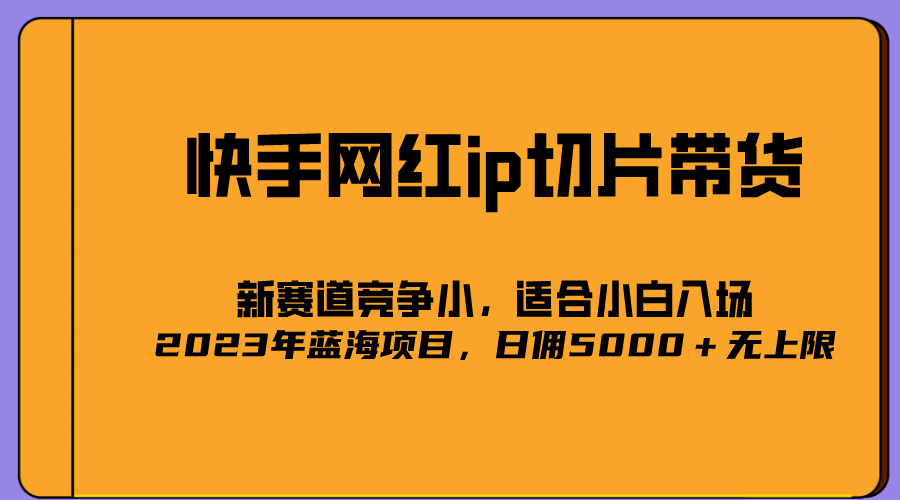 2023爆火的快手网红IP切片，号称日佣5000＋的蓝海项目，二驴的独家授权-宁率网络知识库