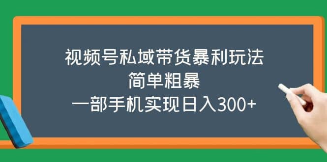 视频号私域带货暴利玩法，简单粗暴-宁率网络知识库
