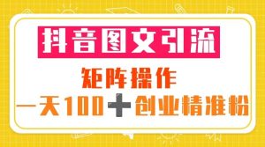 抖音图文引流 矩阵操作 一天100+创业精准粉（5节视频课+素材模板）-宁率网络知识库