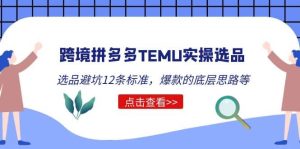 跨境拼多多TEMU实操选品运营方法,选品避坑12条标准,爆款的底层思路等-宁率网络知识库