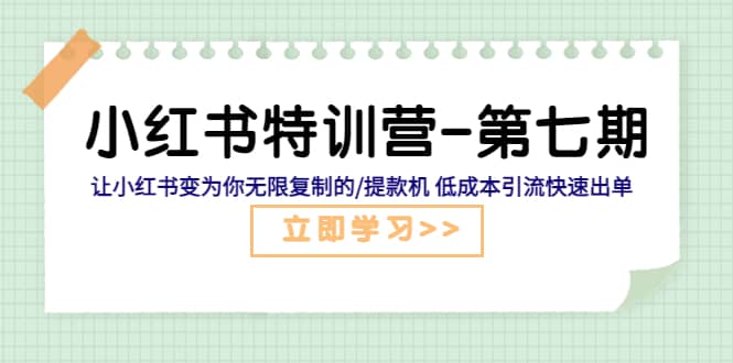 小红书特训营-第七期 让小红书变为你无限复制的/提款机 低成本引流快速出单-宁率网络知识库