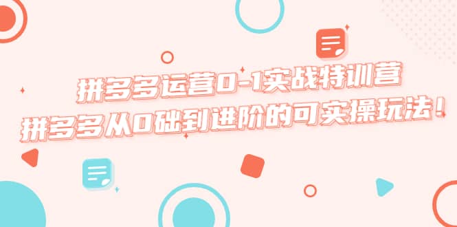 拼多多运营0-1实战特训营，拼多多从0础到进阶的可实操玩法-宁率网络知识库