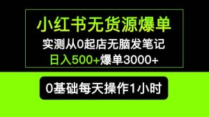 小红书无货源爆单 实测从0起店无脑发笔记爆单3000+长期项目可多店-宁率网络知识库