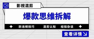 影视混剪爆款思维拆解 从混剪认知到0粉小号案例 讲防违规技巧 各类问题解决-宁率网络知识库