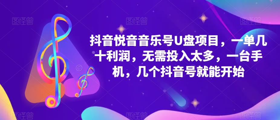抖音音乐号U盘项目 一单几十利润 无需投入太多 一台手机 几个抖音号就开始-宁率网络知识库