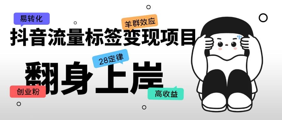 抖音流量标签变现项目，抖音创业粉轻松转化，单价高收益简单-宁率网络知识库