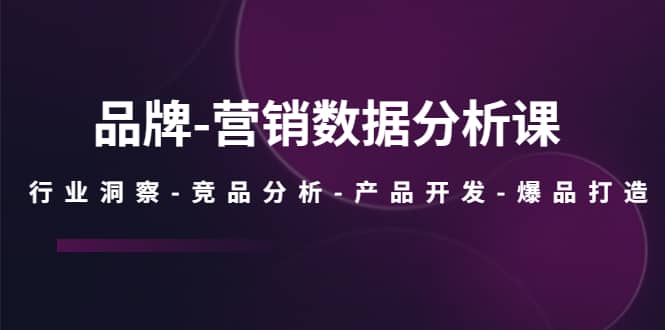 品牌-营销数据分析课，行业洞察-竞品分析-产品开发-爆品打造-宁率网络知识库