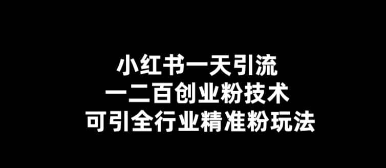 【引流必备】小红书一天引流一二百创业粉技术，可引全行业精准粉玩法-宁率网络知识库