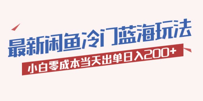 2023最新闲鱼冷门蓝海玩法，小白零成本当天出单日入200+-宁率网络知识库