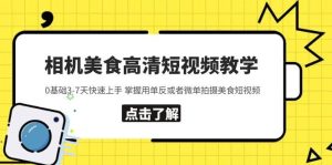 相机美食高清短视频教学 0基础3-7天快速上手 掌握用单反或者微单拍摄美食-宁率网络知识库