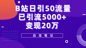 B站日引50+流量，实战已引流5000+变现20万，超级实操课程-宁率网络知识库