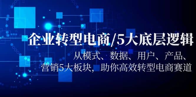 企业转型电商/5大底层逻辑，从模式 数据 用户 产品 营销5大板块，高效转型-宁率网络知识库