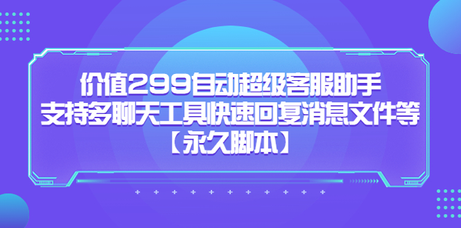价值299自动超级客服助手，支持多聊天工具快速回复消息文件等-宁率网络知识库