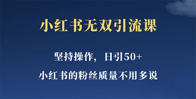 小红书无双课一天引50+女粉，不用做视频发视频，小白也很容易上手拿到结果-宁率网络知识库