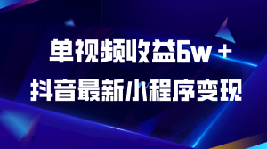 抖音最新小程序变现项目，单视频收益6w＋-宁率网络知识库