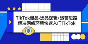 TikTok爆品-选品逻辑+运营思路:解决网络环境快速入门TikTok-宁率网络知识库