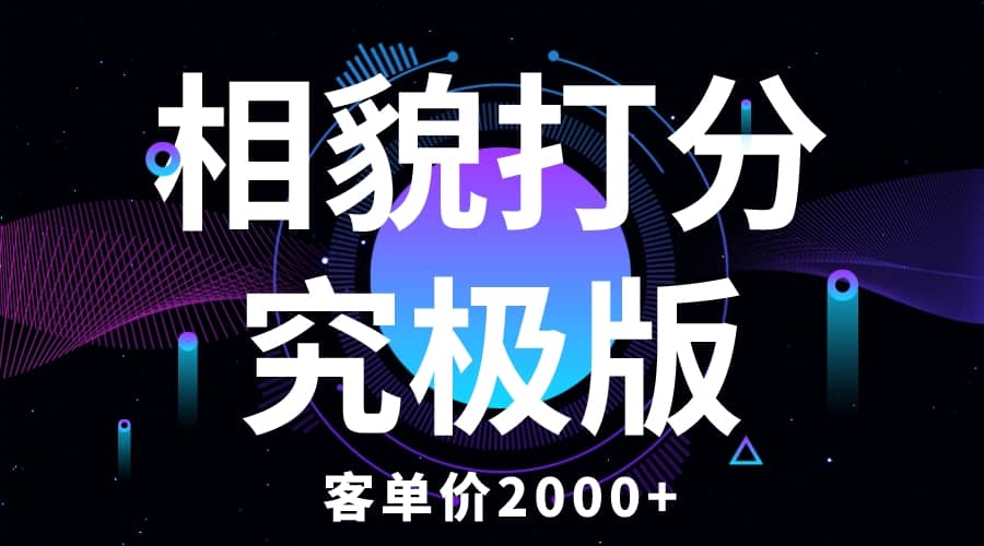 相貌打分究极版，客单价2000+纯新手小白就可操作的项目-宁率网络知识库