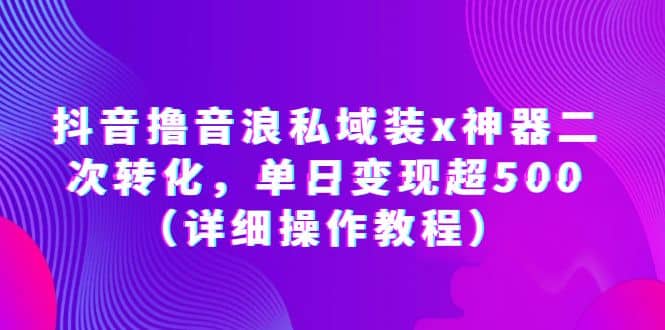 抖音撸音浪私域装x神器二次转化，单日变现超500（详细操作教程）-宁率网络知识库