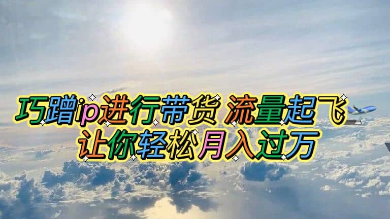 巧蹭ip进行带货，流量起飞，让你轻松月入过万-宁率网络知识库