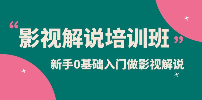 影视解说实战培训班，新手0基础入门做影视解说（10节视频课）-宁率网络知识库