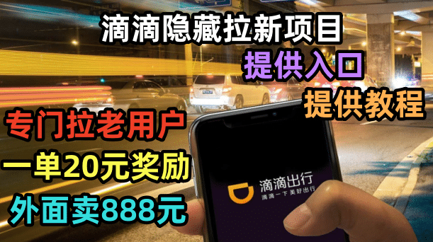 滴滴隐藏拉新项目，专门拉老用户一单20-50元奖励，提供入口和玩法教程-宁率网络知识库
