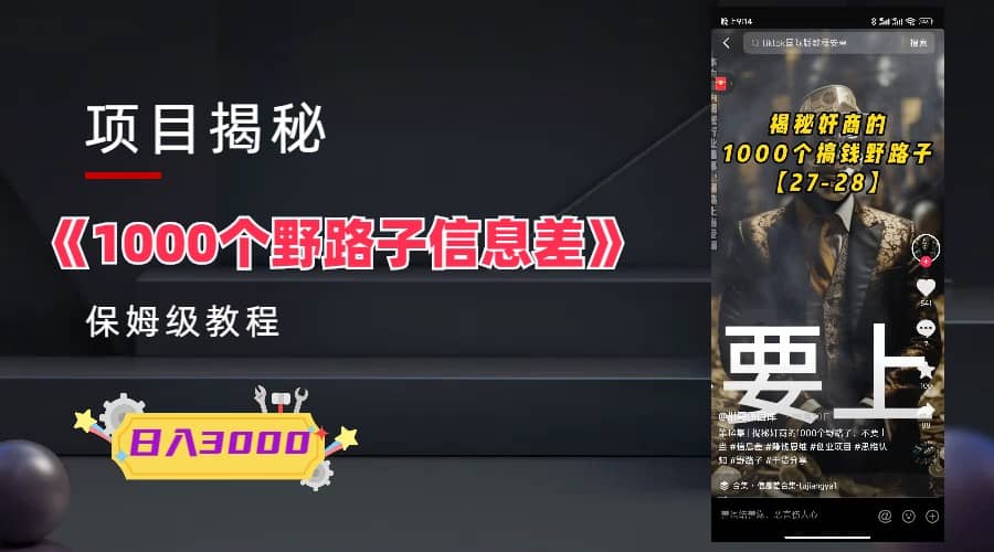 1000个野路子信息差保姆式教程-单日变现3000+的玩法解密-宁率网络知识库