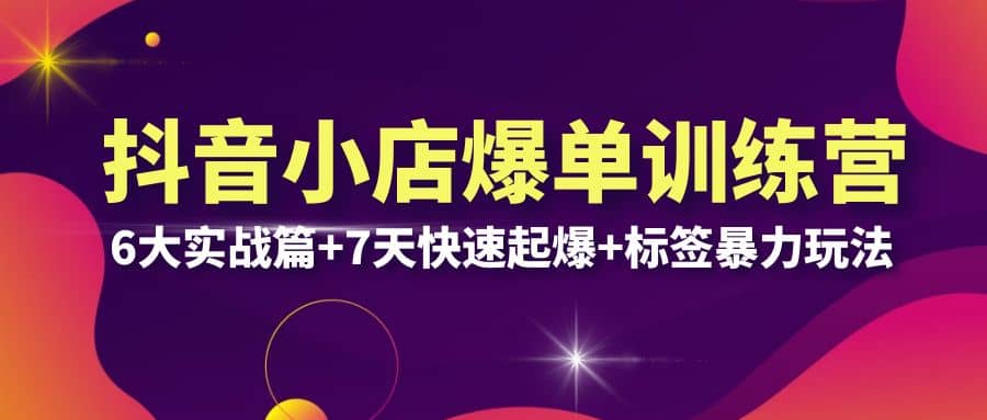 抖音小店爆单训练营VIP线下课：6大实战篇+7天快速起爆+标签暴力玩法(32节)-宁率网络知识库