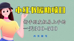 一天300-500！新手朋友极易上手的《小红书援助项目》，绝对值得大家一试-宁率网络知识库