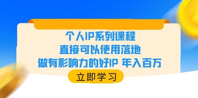个人IP系列课程，直接可以使用落地，做有影响力的好IP 年入百万-宁率网络知识库