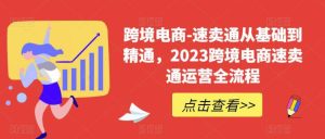 速卖通从0基础到精通，2023跨境电商-速卖通运营实战全流程-宁率网络知识库