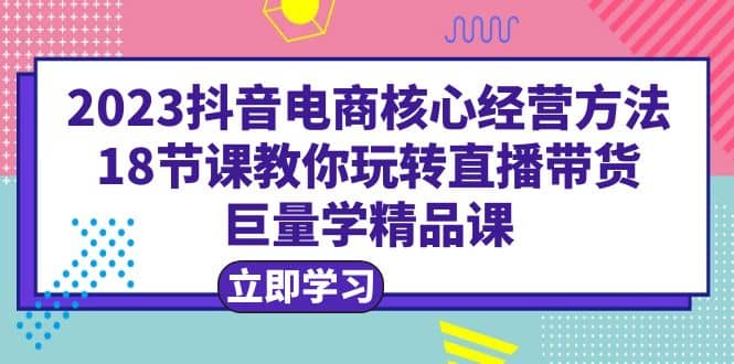 2023抖音电商核心经营方法：18节课教你玩转直播带货，巨量学精品课-宁率网络知识库