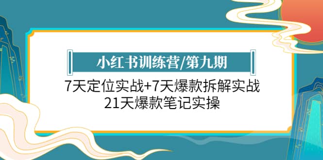 小红书训练营/第九期：7天定位实战+7天爆款拆解实战，21天爆款笔记实操-宁率网络知识库